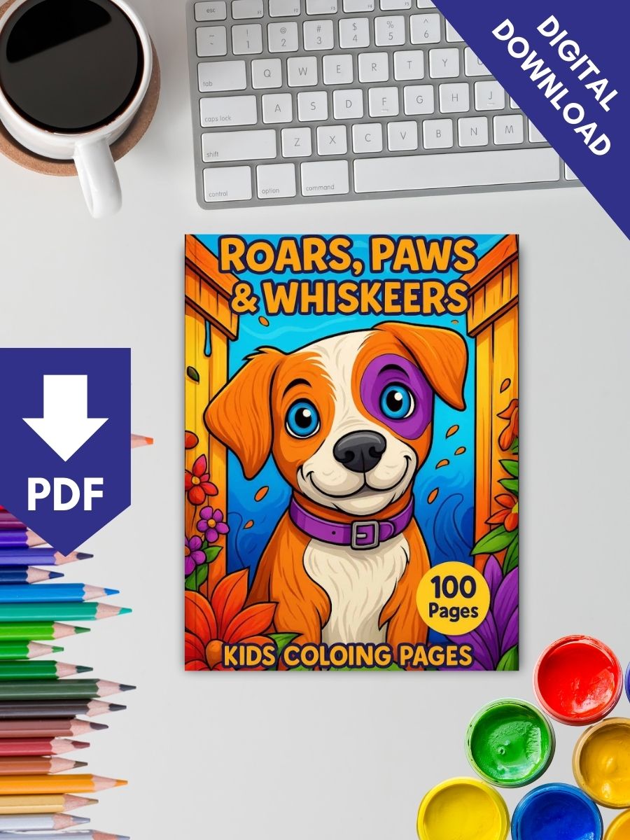 Roars, Paws & Whiskers - 100 Kids Coloring Pages - Image 2
