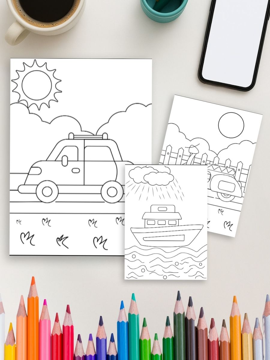 Vroom & Zoom – 35 Vehicle Coloring Pages - Image 4