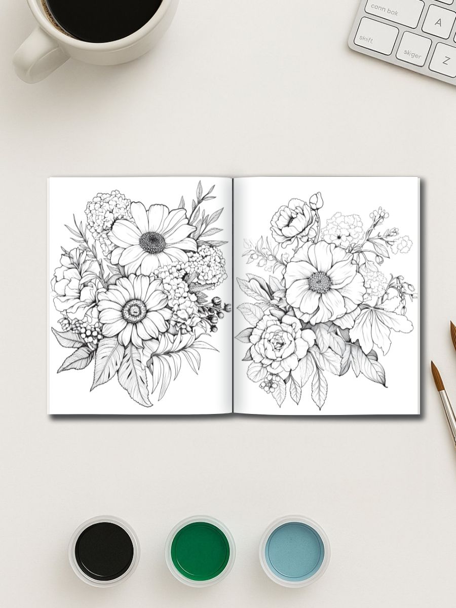 100 Flowers to Color – From Bud to Bloom - Image 3