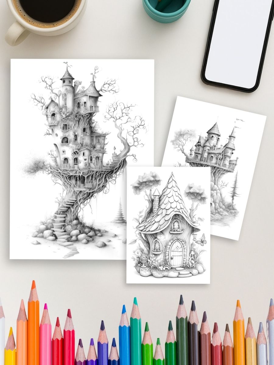 The Fairy House Vault – 525 Enchanted Homes to Color - Image 4